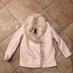 Zara Women's Pink and Cream Coat